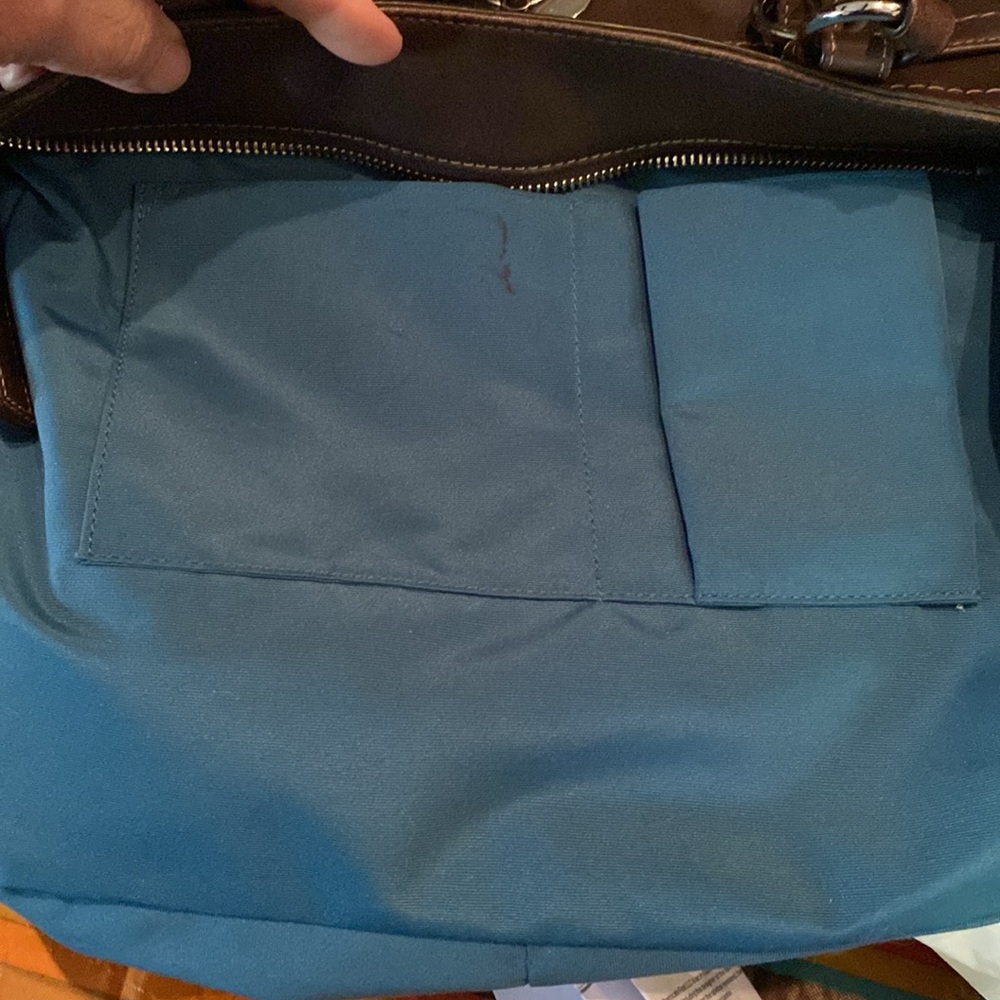 Coach Brown Leather Top Handle Turnlock Pocket Zipper Satchel Shoulder Bag - Picture 15 of 16